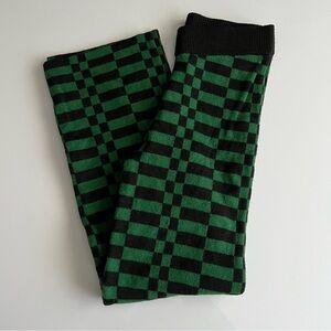 Daydreamer checkered sweater pants, green black, xs